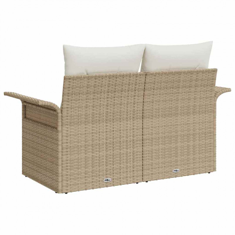 Sofa Ogrodowa z poduszką Beżowy 141 x 62 x 69cm polirattan