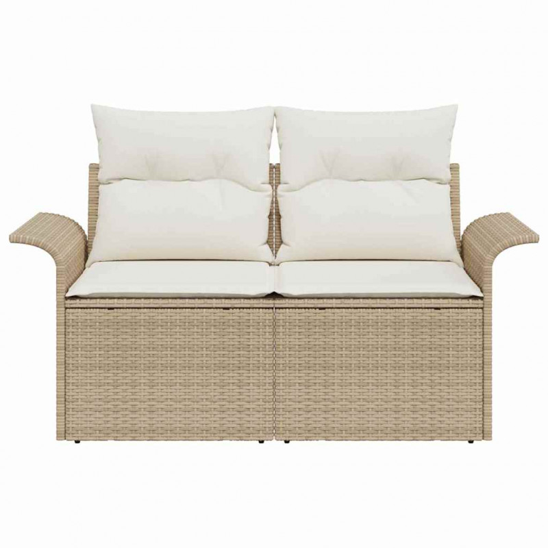 Sofa Ogrodowa z poduszką Beżowy 141 x 62 x 69cm polirattan