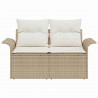 Sofa Ogrodowa z poduszką Beżowy 141 x 62 x 69cm polirattan
