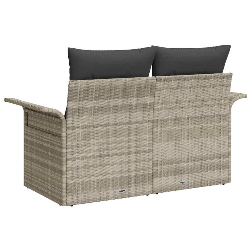 Sofa Ogrodowa z poduszką Jasnoszary 141 x 62 x 69cm polirattan