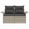 Sofa Ogrodowa z poduszką Jasnoszary 141 x 62 x 69cm polirattan
