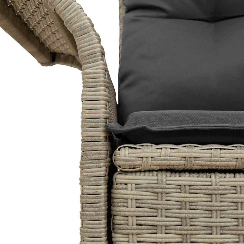 Sofa Ogrodowa z poduszką Jasnoszary 141 x 62 x 69cm polirattan