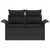 Sofa Ogrodowa z poduszką Czarny 141 x 62 x 69cm polirattan