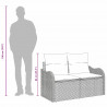 Sofa Ogrodowa z poduszką Czarny 121 x 62 x 69cm polirattan