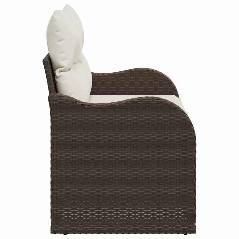 Sofa Ogrodowa z poduszką Brązowy 121 x 62 x 69cm polirattan
