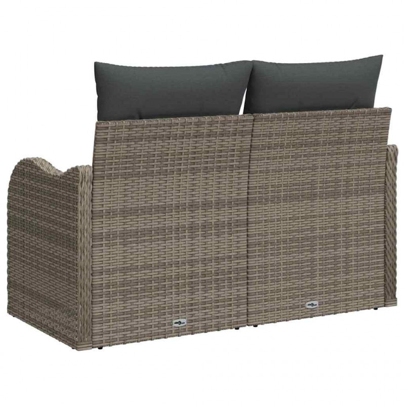 Sofa Ogrodowa z poduszką Szary 121 x 62 x 69cm polirattan
