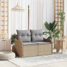 Sofa Ogrodowa z poduszką Beżowy 121 x 62 x 69cm polirattan