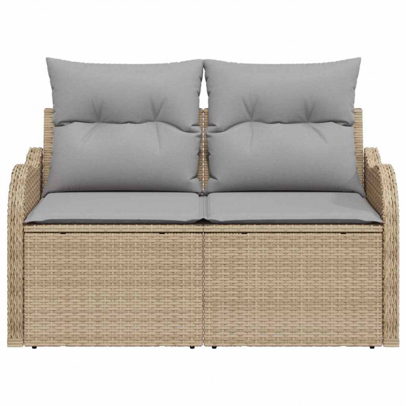 Sofa Ogrodowa z poduszką Beżowy 121 x 62 x 69cm polirattan
