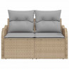 Sofa Ogrodowa z poduszką Beżowy 121 x 62 x 69cm polirattan