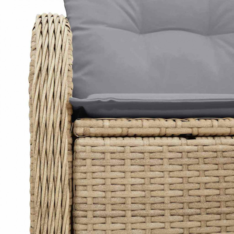 Sofa Ogrodowa z poduszką Beżowy 121 x 62 x 69cm polirattan