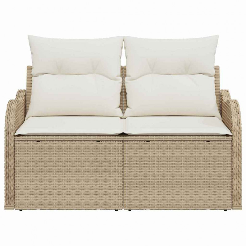 Sofa Ogrodowa z poduszką Beżowy 121 x 62 x 69cm polirattan
