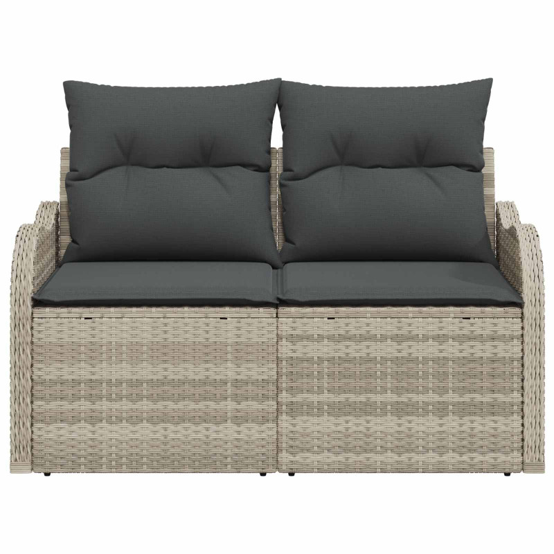 Sofa Ogrodowa z poduszką Jasnoszary 121 x 62 x 69cm polirattan