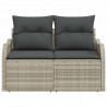 Sofa Ogrodowa z poduszką Jasnoszary 121 x 62 x 69cm polirattan