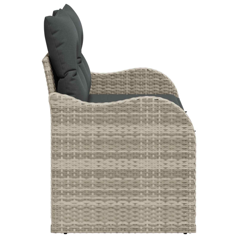 Sofa Ogrodowa z poduszką Jasnoszary 121 x 62 x 69cm polirattan