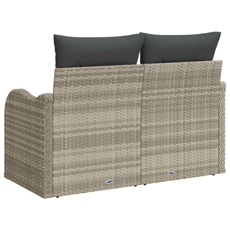Sofa Ogrodowa z poduszką Jasnoszary 121 x 62 x 69cm polirattan