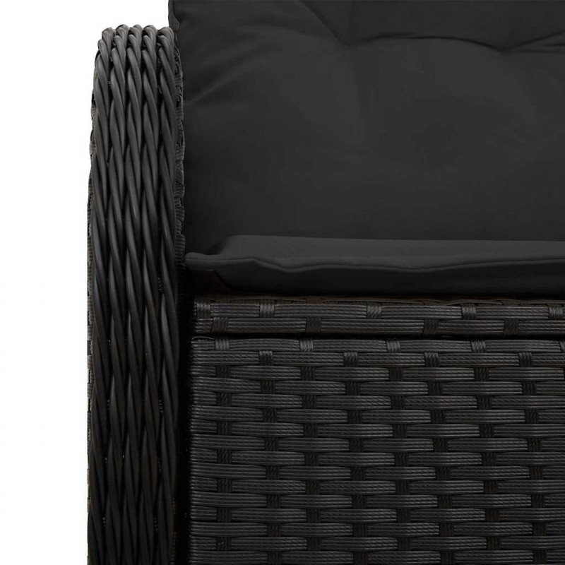 Sofa Ogrodowa z poduszką Czarny 121 x 62 x 69cm polirattan
