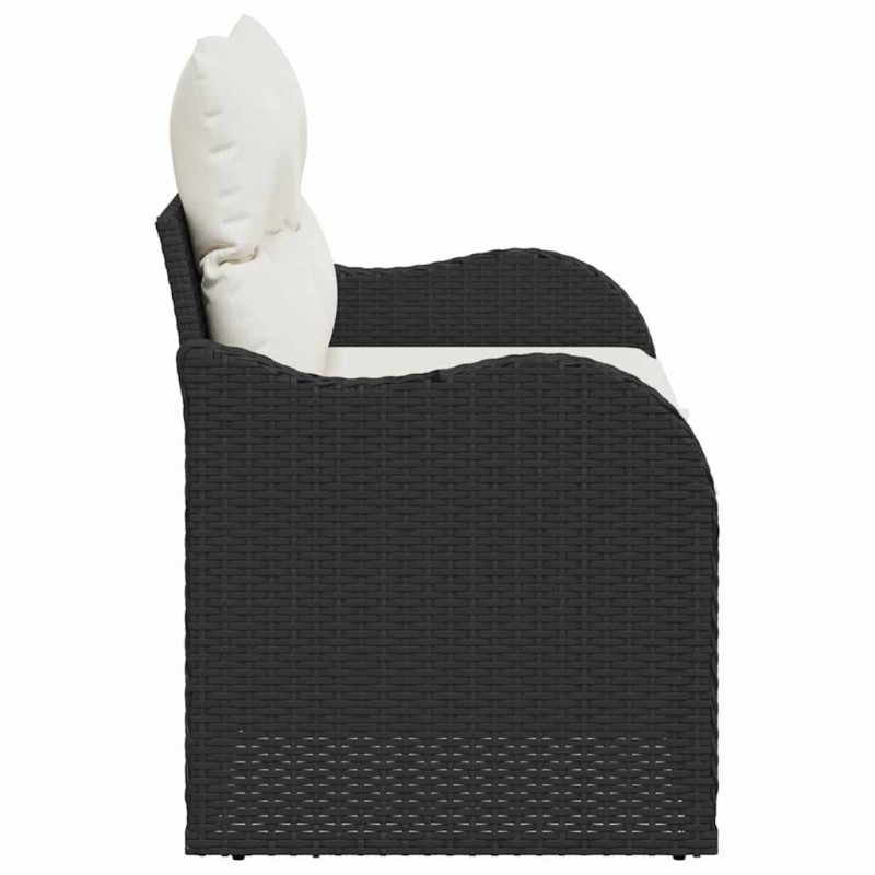 Sofa Ogrodowa z poduszką Czarny 121 x 62 x 69cm polirattan