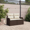 Sofa Ogrodowa z poduszką Brązowy 121 x 62 x 69cm polirattan