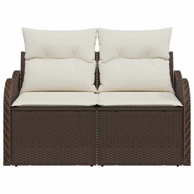 Sofa Ogrodowa z poduszką Brązowy 121 x 62 x 69cm polirattan