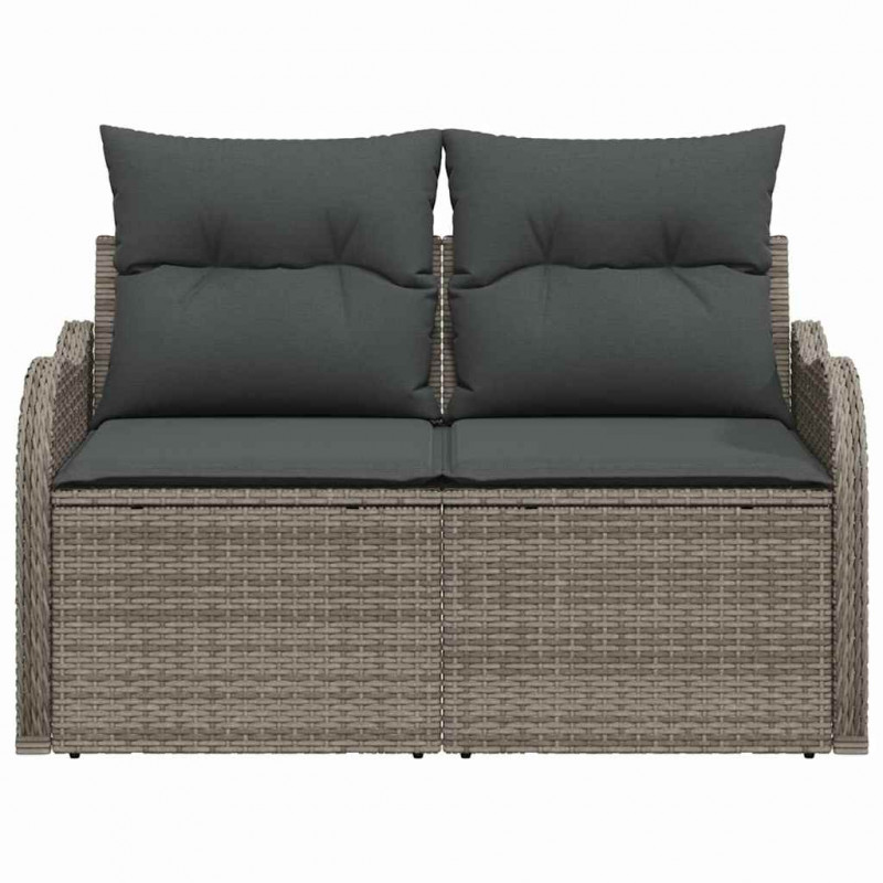 Sofa Ogrodowa z poduszką Szary 121 x 62 x 69cm polirattan