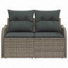 Sofa Ogrodowa z poduszką Szary 121 x 62 x 69cm polirattan