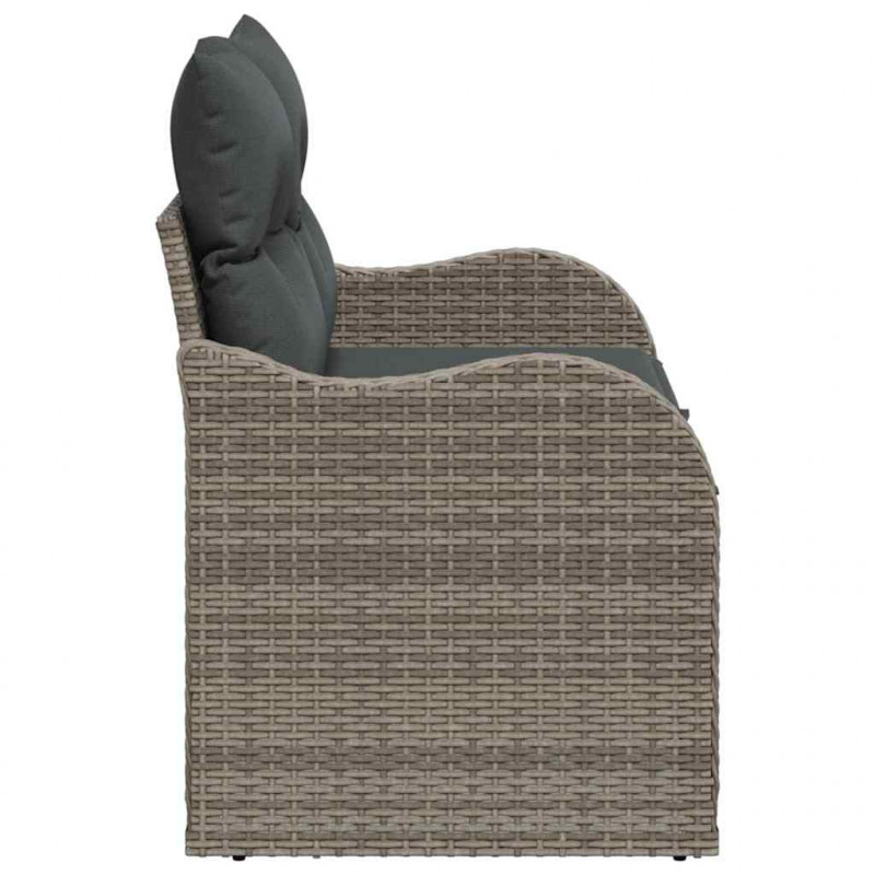 Sofa Ogrodowa z poduszką Szary 121 x 62 x 69cm polirattan