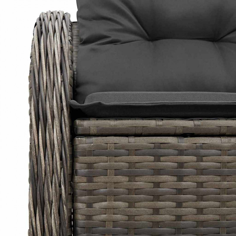 Sofa Ogrodowa z poduszką Szary 121 x 62 x 69cm polirattan
