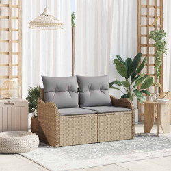 Sofa Ogrodowa z poduszką Beżowy 121 x 62 x 69cm polirattan