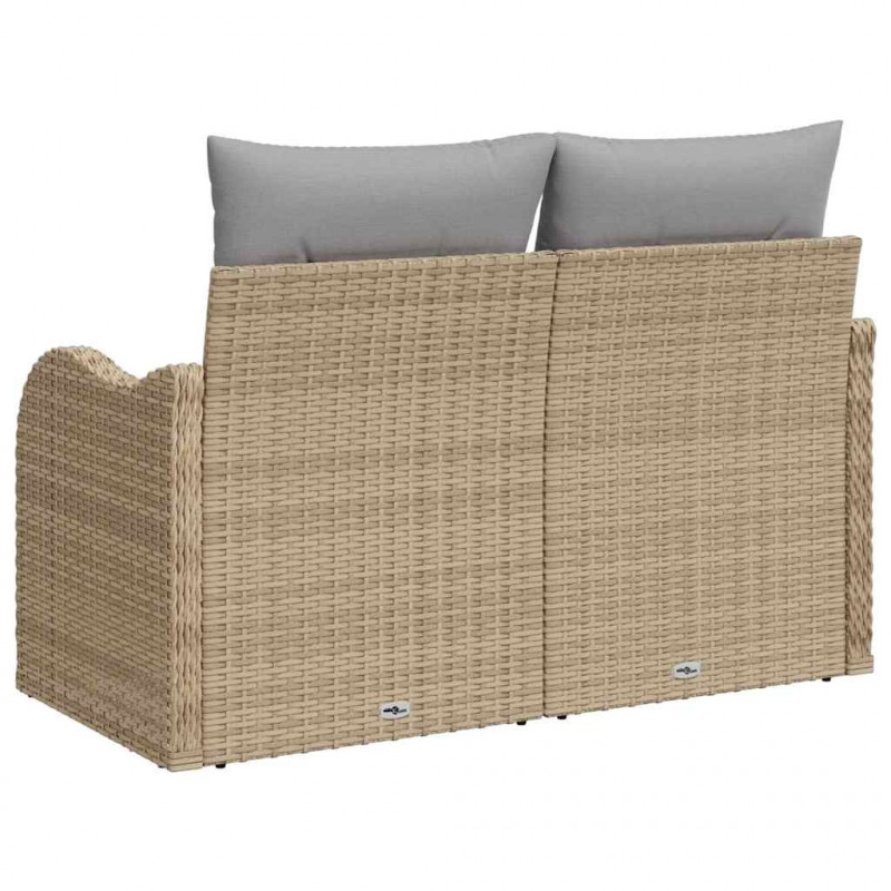 Sofa Ogrodowa z poduszką Beżowy 121 x 62 x 69cm polirattan