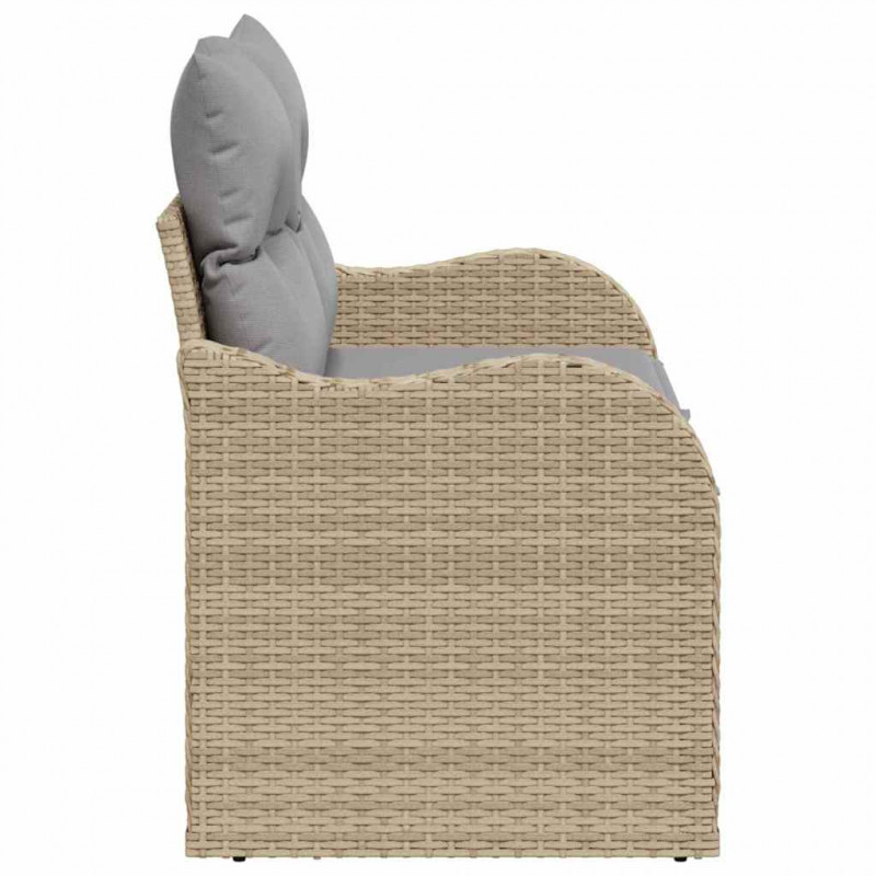 Sofa Ogrodowa z poduszką Beżowy 121 x 62 x 69cm polirattan