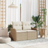 Sofa Ogrodowa z poduszką Beżowy 121 x 62 x 69cm polirattan
