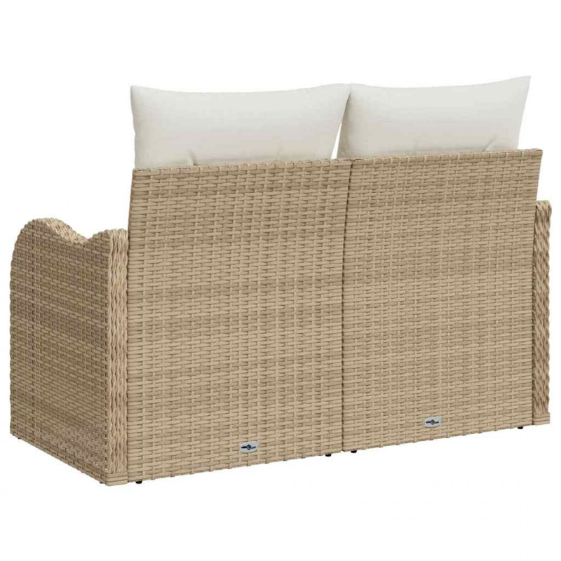 Sofa Ogrodowa z poduszką Beżowy 121 x 62 x 69cm polirattan