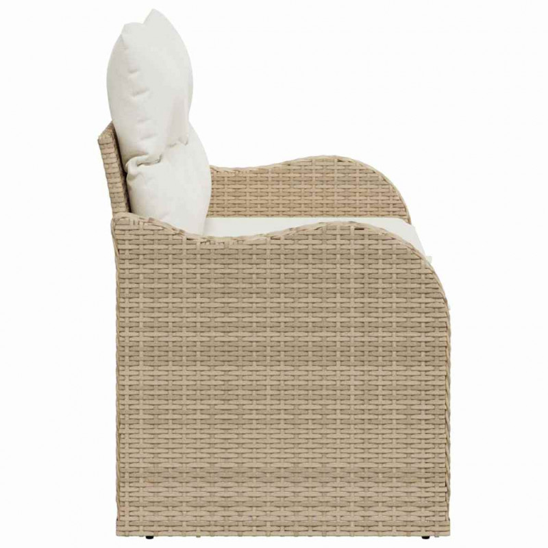 Sofa Ogrodowa z poduszką Beżowy 121 x 62 x 69cm polirattan