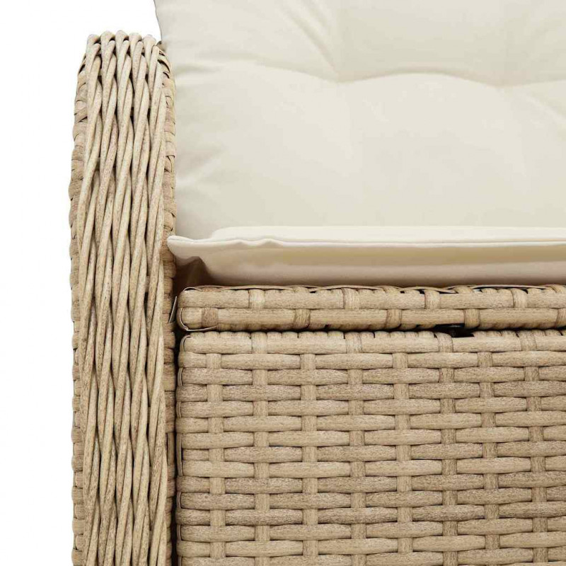 Sofa Ogrodowa z poduszką Beżowy 121 x 62 x 69cm polirattan