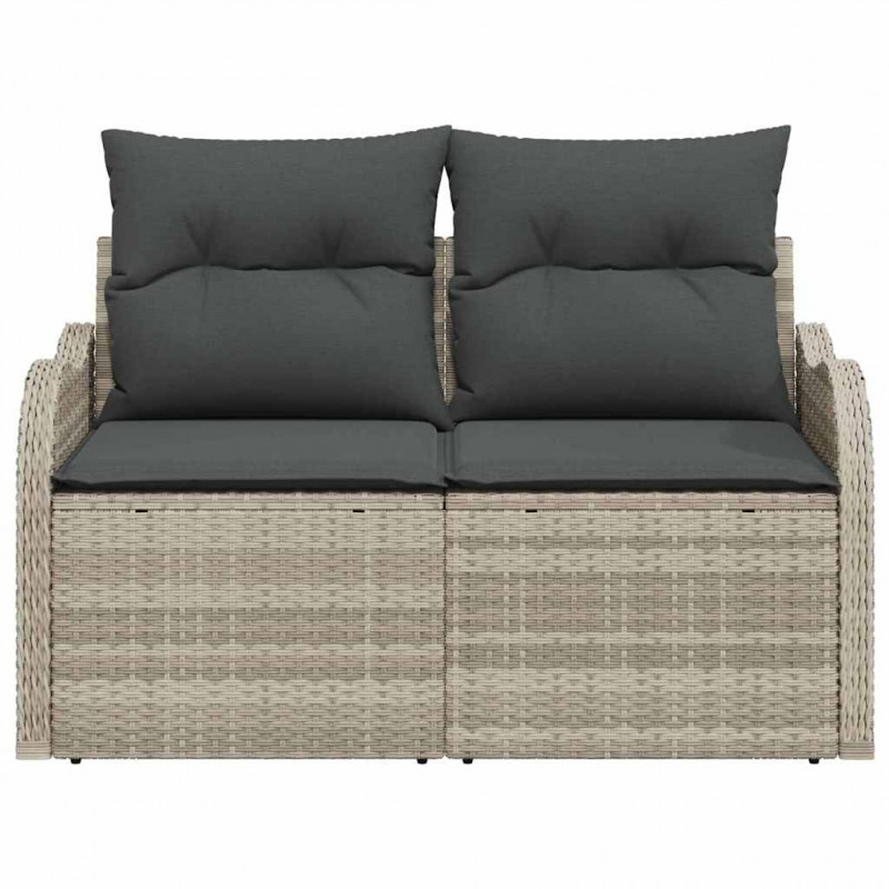 Sofa Ogrodowa z poduszką Jasnoszary 121 x 62 x 69cm polirattan