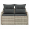Sofa Ogrodowa z poduszką Jasnoszary 121 x 62 x 69cm polirattan