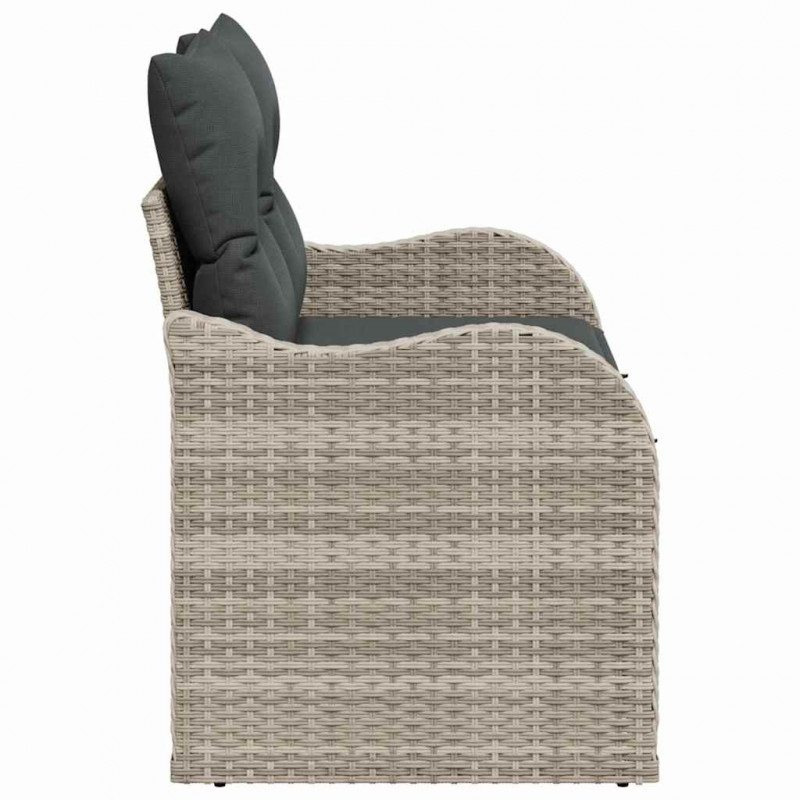 Sofa Ogrodowa z poduszką Jasnoszary 121 x 62 x 69cm polirattan