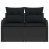 Sofa Ogrodowa z poduszką Czarny 121 x 62 x 69cm polirattan