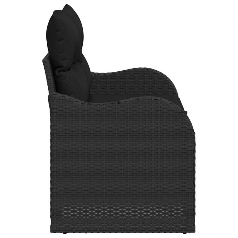 Sofa Ogrodowa z poduszką Czarny 121 x 62 x 69cm polirattan