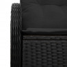 Sofa Ogrodowa z poduszką Czarny 121 x 62 x 69cm polirattan