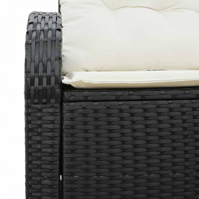 Sofa Ogrodowa z poduszką Czarny 124 x 62 x 69 cm polirattan