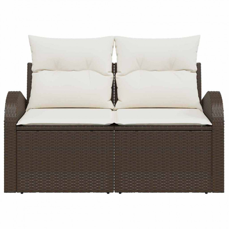 Sofa Ogrodowa z poduszką Brązowy 124 x 62 x 69 cm polirattan