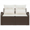 Sofa Ogrodowa z poduszką Brązowy 124 x 62 x 69 cm polirattan