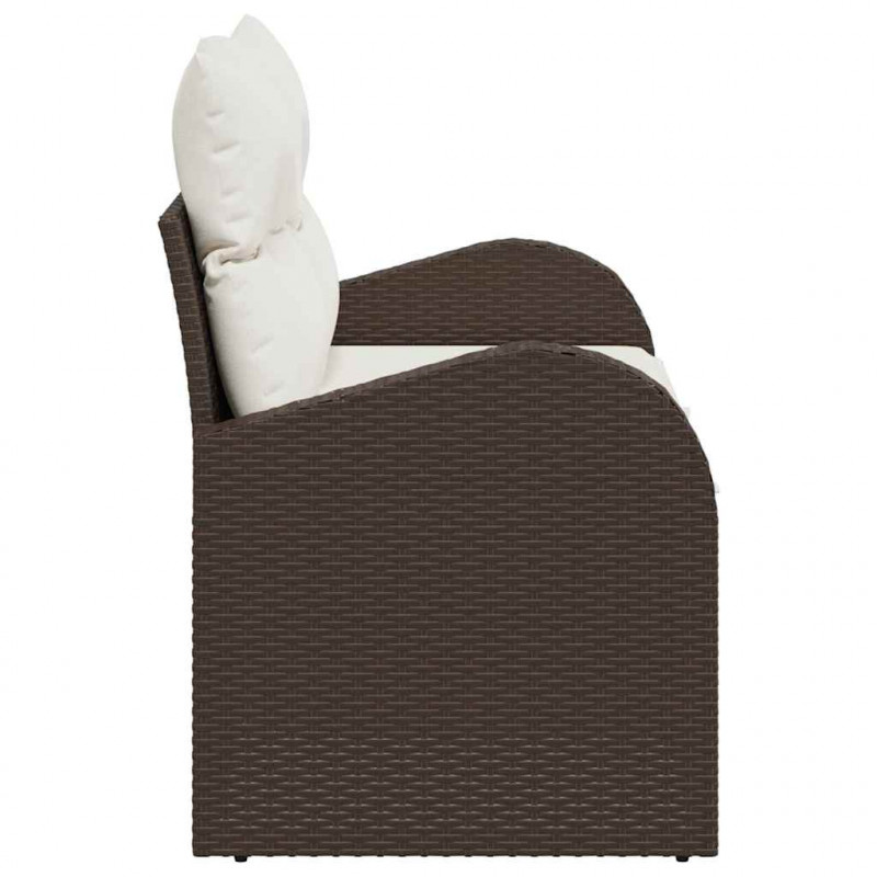Sofa Ogrodowa z poduszką Brązowy 124 x 62 x 69 cm polirattan