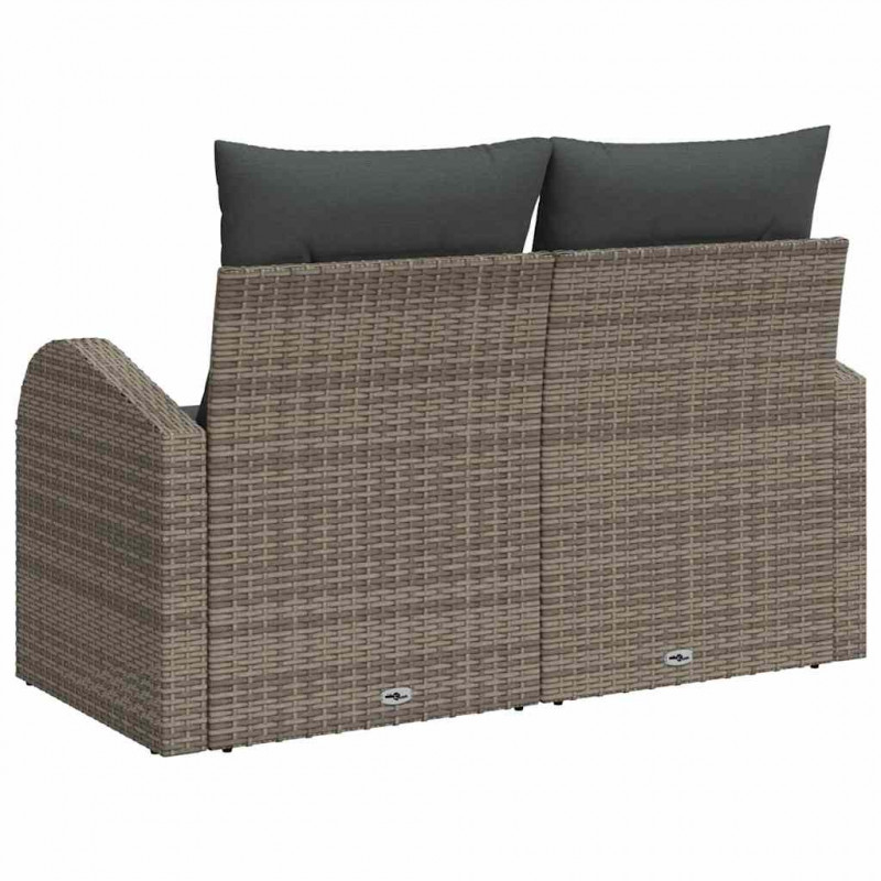Sofa Ogrodowa z poduszką Szary 124 x 62 x 69 cm polirattan