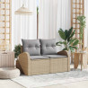 Sofa Ogrodowa z poduszką Beżowy 124 x 62 x 69 cm polirattan