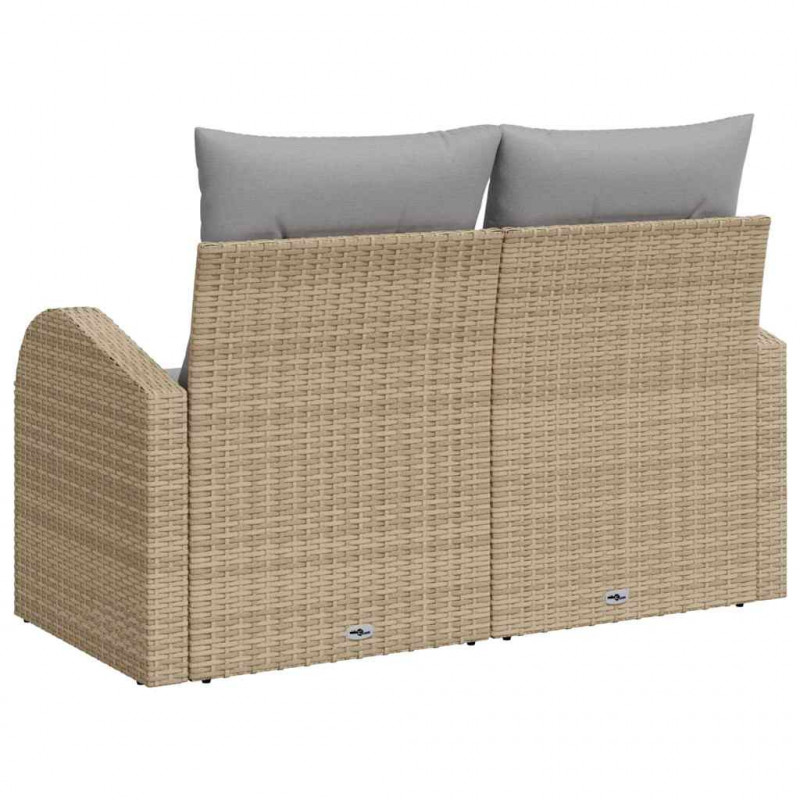 Sofa Ogrodowa z poduszką Beżowy 124 x 62 x 69 cm polirattan