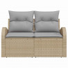 Sofa Ogrodowa z poduszką Beżowy 124 x 62 x 69 cm polirattan