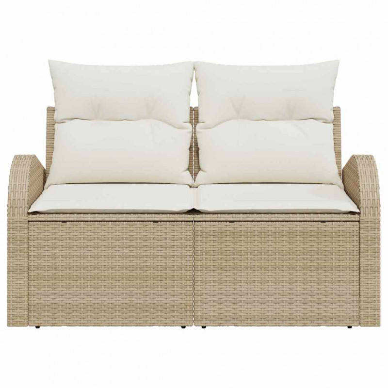 Sofa Ogrodowa z poduszką Beżowy 124 x 62 x 69 cm polirattan