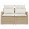 Sofa Ogrodowa z poduszką Beżowy 124 x 62 x 69 cm polirattan